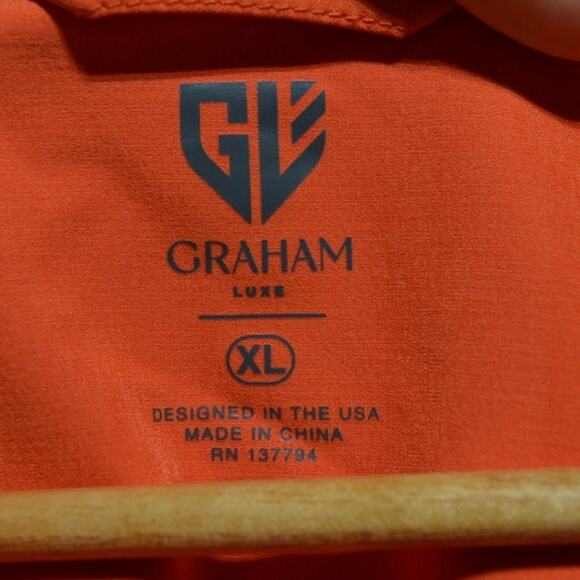 Graham Luxe Lightweight Performance Full Zip Golf Jacket Size XL Orange - Picture 6 of 9